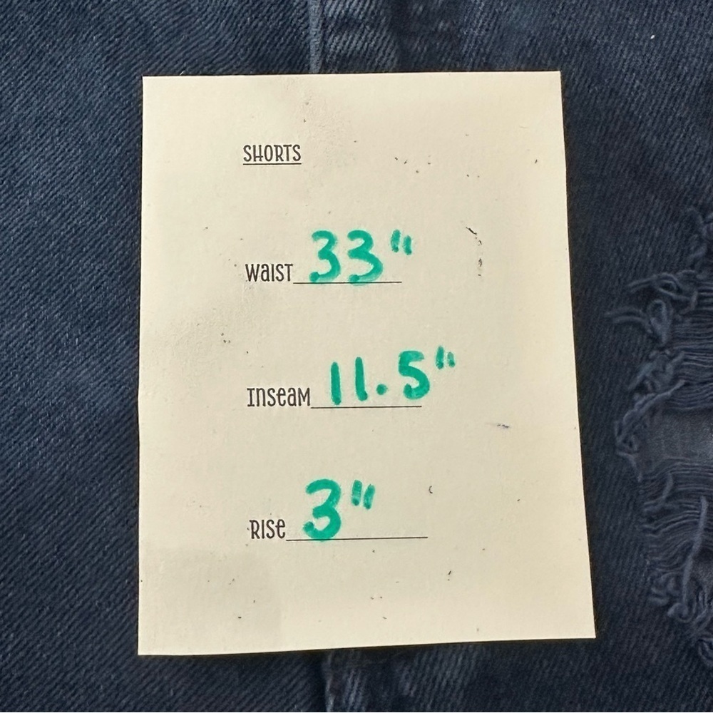 Vintage GUESS Blue High Rise Raw Hem Jean Shorts Size 33 Made in USA 100% Cotton - Picture 5 of 7
